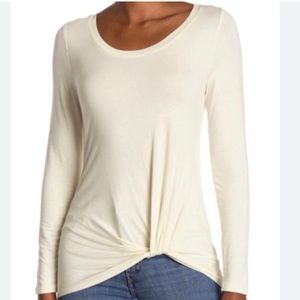 Melrose and Market - Long Sleeve Knot Top - Ivory - Size M